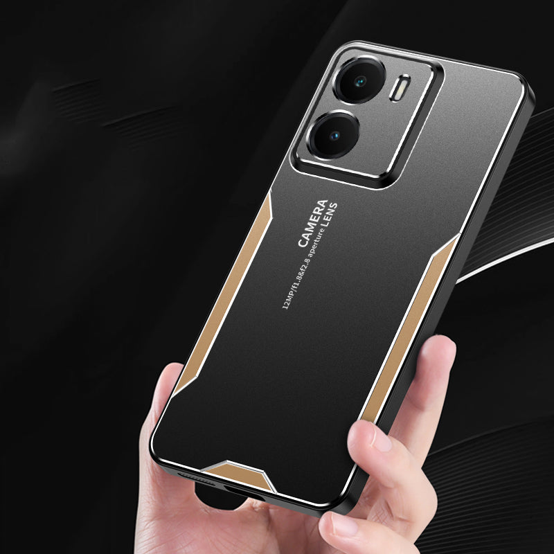 For vivo Y35 5G Metal Phone Case Military-Grade Drop Protection Cover - Gold For vivo Y35 5G Metal Phone Case Military-Grade Drop Protection Cover - Gold